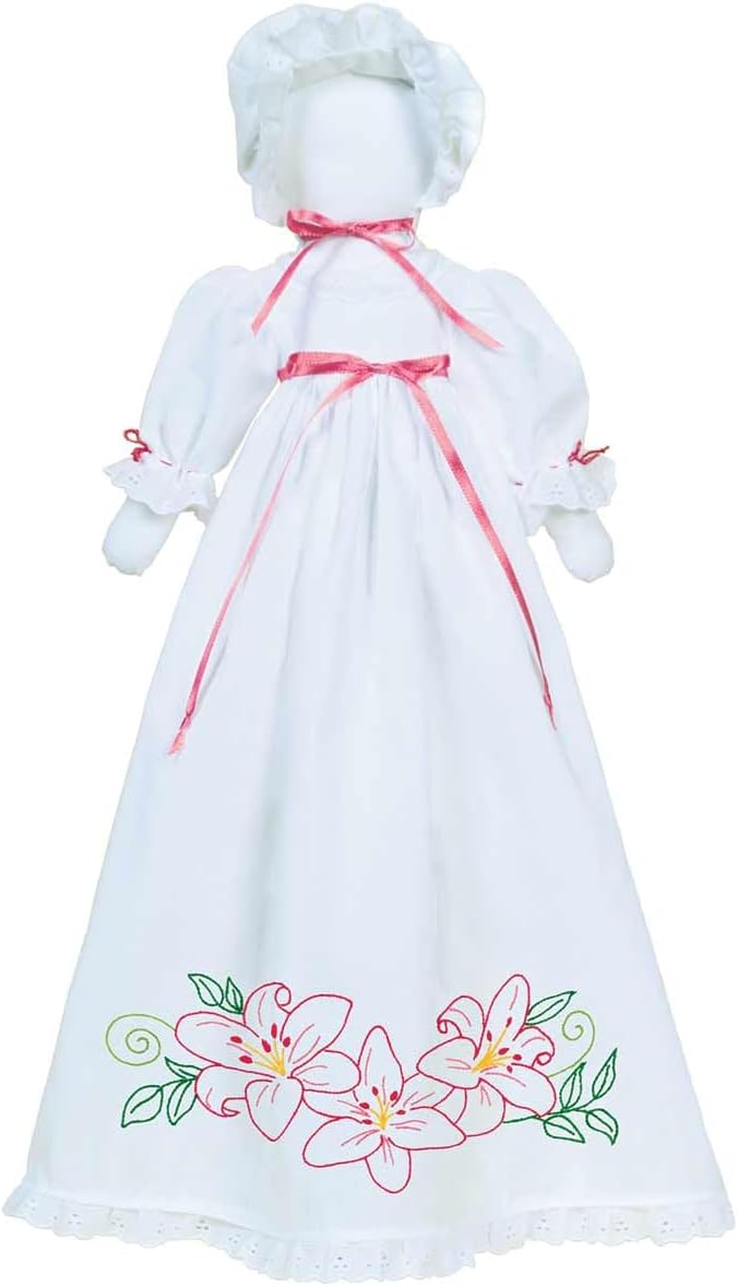 Jack Dempsey Needle Art Lilies Pillowcase Doll