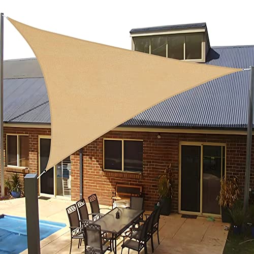 Sunlax Sun Shade Sail, 14'X14'X14' Sand Triangle Canopy Shades For Outdoor Patio Pergola Cover Sunshade Sails Uv Blocking Canovas Covers #TOP5
