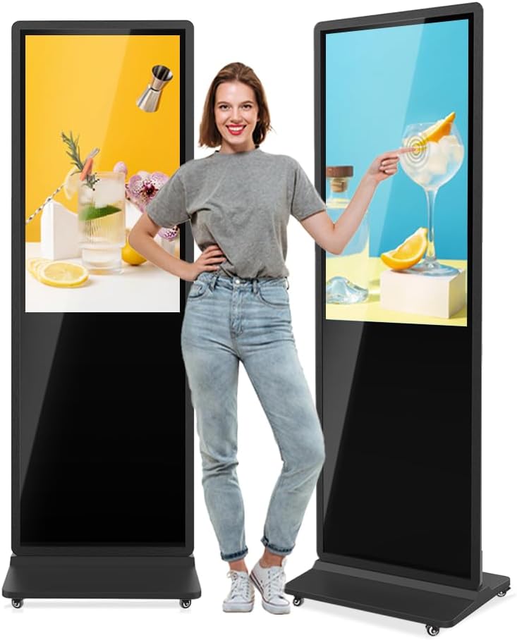 43 Inch Indoor Digital Signage Touchscreen Kiosk Floor Standing Advertising Display LCD Totem Interactive Display Poster Android System with Auto Media Player