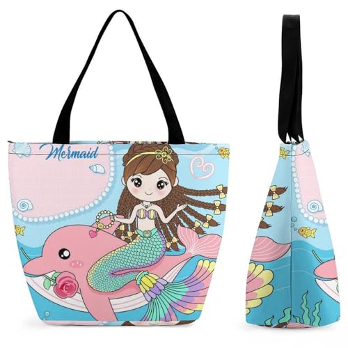 Sac de shopping voyage sirène dauphin grand sac à main épaule pour la plage