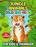 Jungle Animals Coloring Book for Kids & Teenager: The Awesome Wild Animal Coloring Pages with Jungle scenery | Unique gift ideas for boys and girls who love to Color Animals