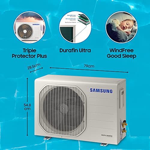 Image of Samsung 1.5 Ton 5 Star, Windfree Technology, Inverter Split AC (Copper, Convertible 5-in-1 Cooling Mode, Anti Bacteria Filter, AR18BYNANWK, Geo Plain), Free 1 Year Extended warranty