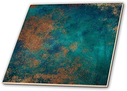 3dRose Teal and Image of Copper Abstract - Ceramic Tile, 4-inch (ct_316248_1) image 4