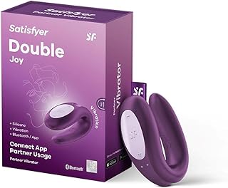 Satisfyer Double Joy Vibromasseur App Connéctable | Stimulateur Clitoridienne | Sex Toýs Femme | Vibro Waterproof (IPX7) Sex-Toys | Vibration Multiple Feminin | Violet