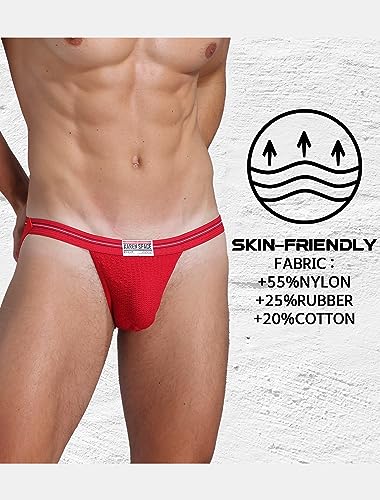 Breathable Mesh Jockstraps for Men, Cotton Pouch Athletic Supporters for Men3