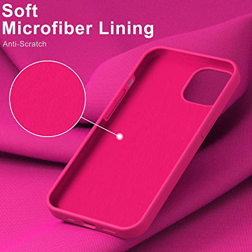 Deenakin Iphone 14 Case,Iphone 13 Case With Screen Protector,Soft Flexible Silicone Gel Rubber Bumper Cover,Slim Fit Shockproof Protective Phone Case For Iphone 13,Iphone 14 6.1" Nice Hot Pink #TOP3