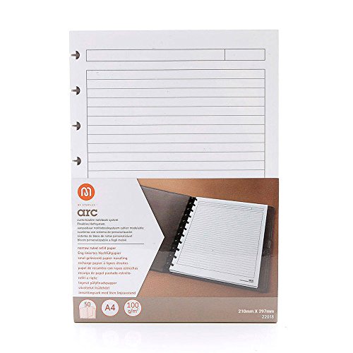 Refill-Papier liniert f.arc Spiralbuch weiß A4 100g 50 Blatt