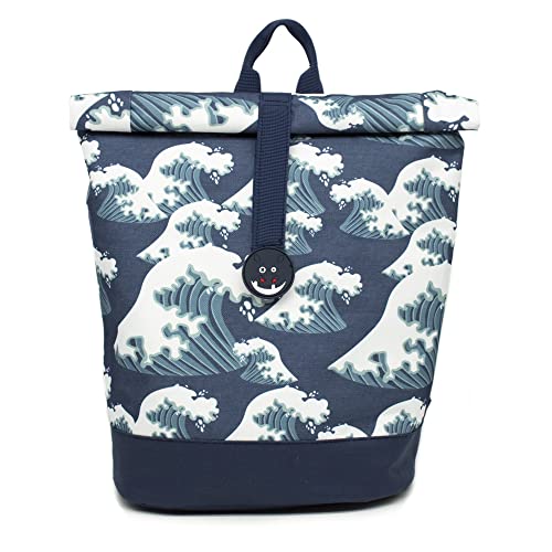 LES DÉGLINGOS - Sac à dos Rolltop Hippipos l'hippo - Sac à dos enfant ajustable - Garçon et Fille 5 ans et plus - Poche Zippée intérieur - Sac pour le sport, sortie ou weekend