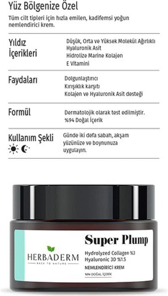 Herbaderm Super Plump Plumper Collagen + Hyaluronic 3d Moisturizing Cream