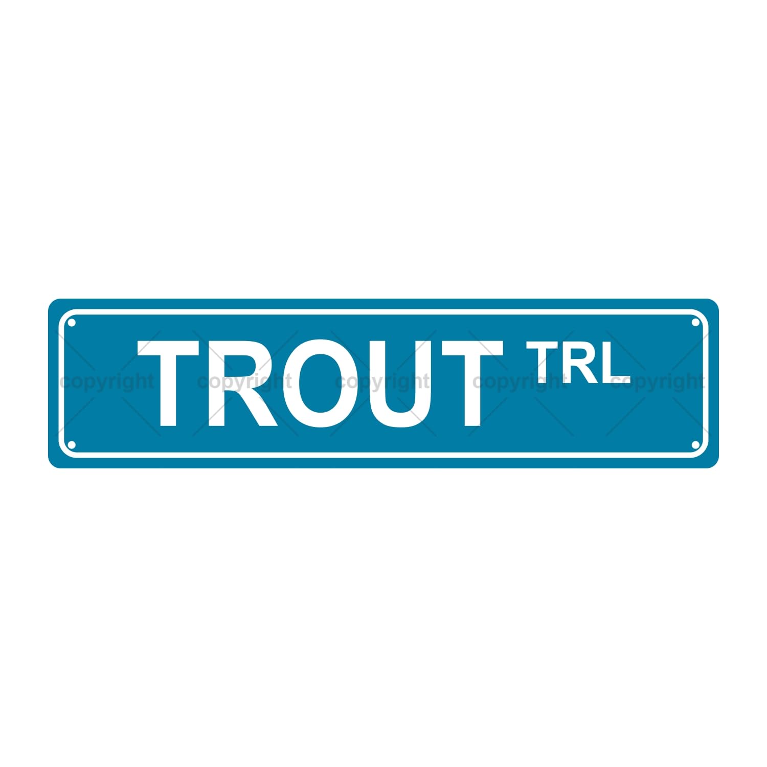 Trout Trl Animal Metal Tin Street Sign Bar Cafe Garage Cave Home Room Wall Bathroom Farmhouse Garden Porch Patio Decor,4x16 Inch