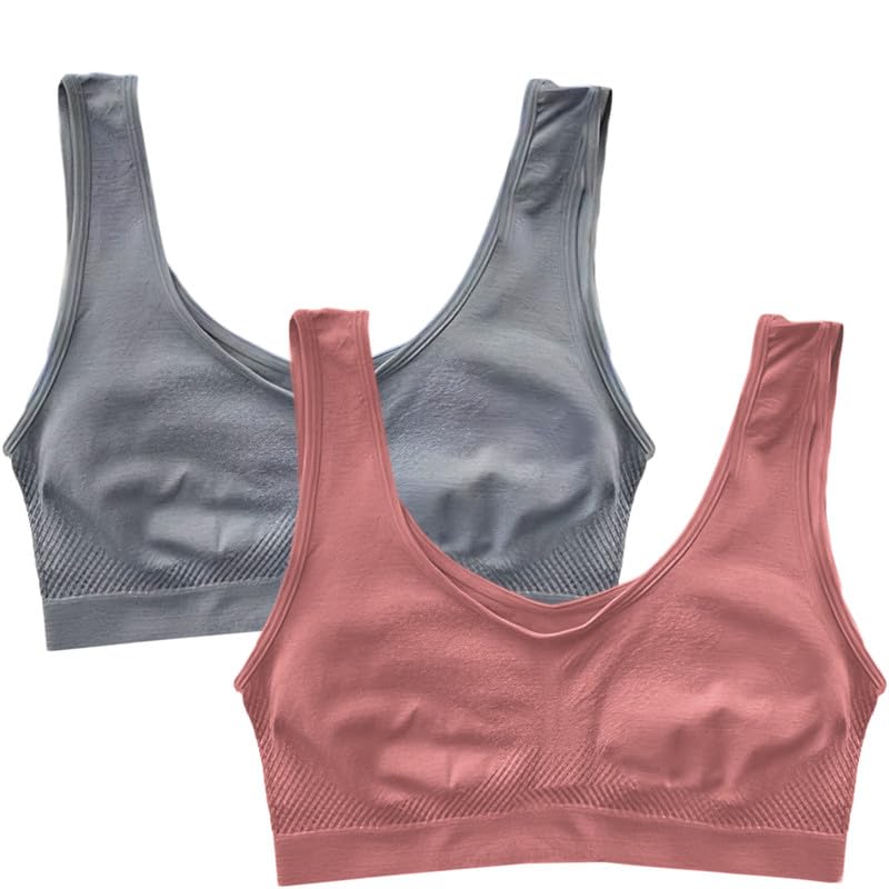 Image of Pack of 2 Seamless Air Bra: Stretchable, Non-Padded, Non-Wired Sports Bra for Women
