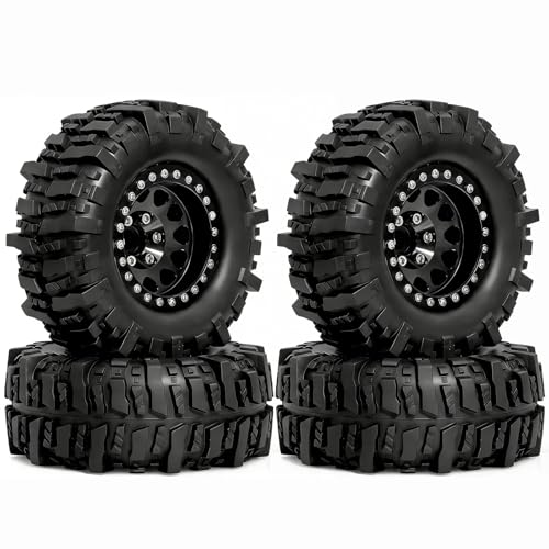 RC�r�[�h���b�N�^�C���p�[�c For TRX4 1.10 For SCX10 D90 AXI03007 For TRX6 1/10 .9�C���` �r�[�h���b�N�z�C�[�� �N���[���[�^�C�� ���� �u���b�N �r�[�h���b�N 12mm �Z�p�` ���ǌ^(Black)