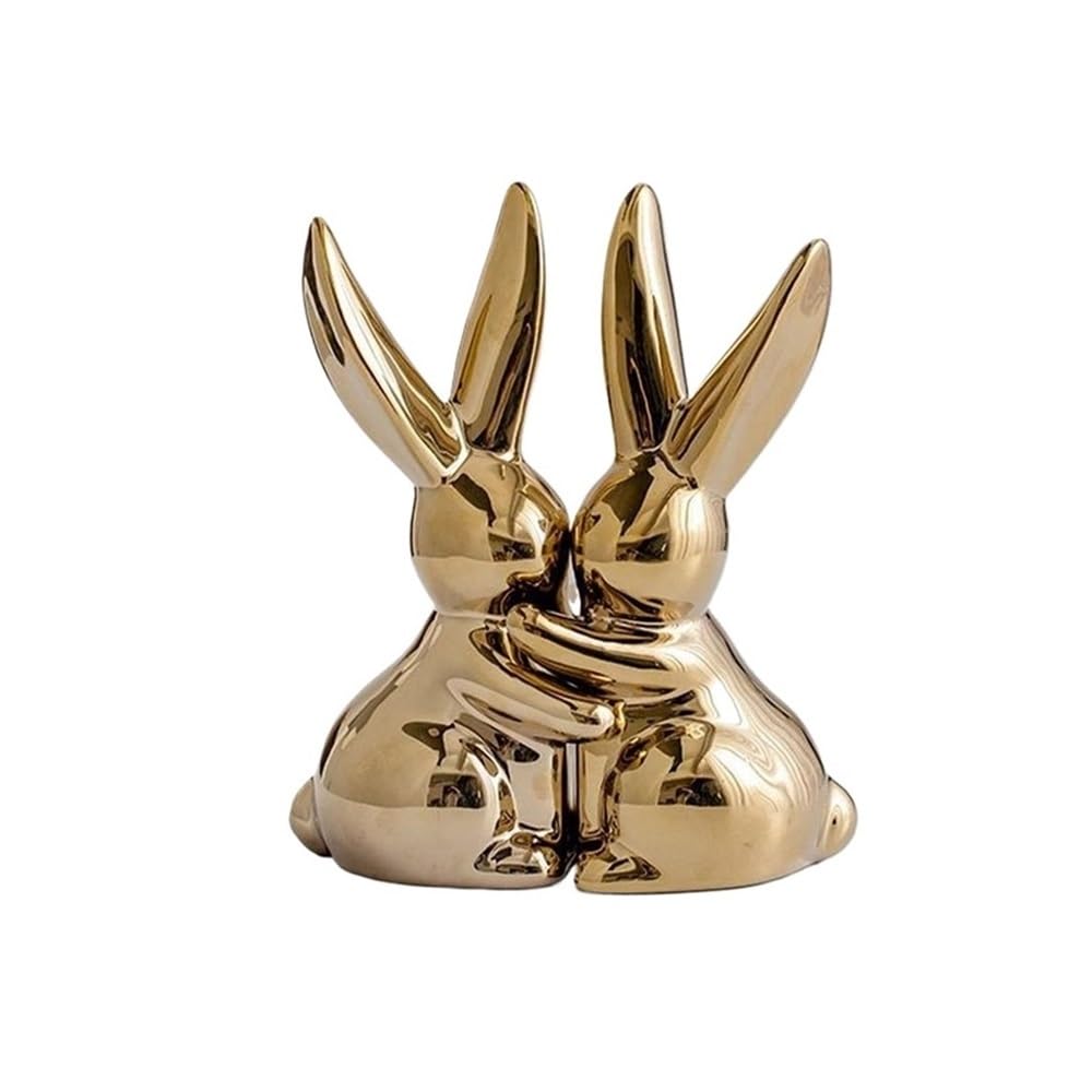 Shelves Bookends Ceramic Animal Desktop Decoration Book Stoppers for Shelves Office Table Book Support(Gold)