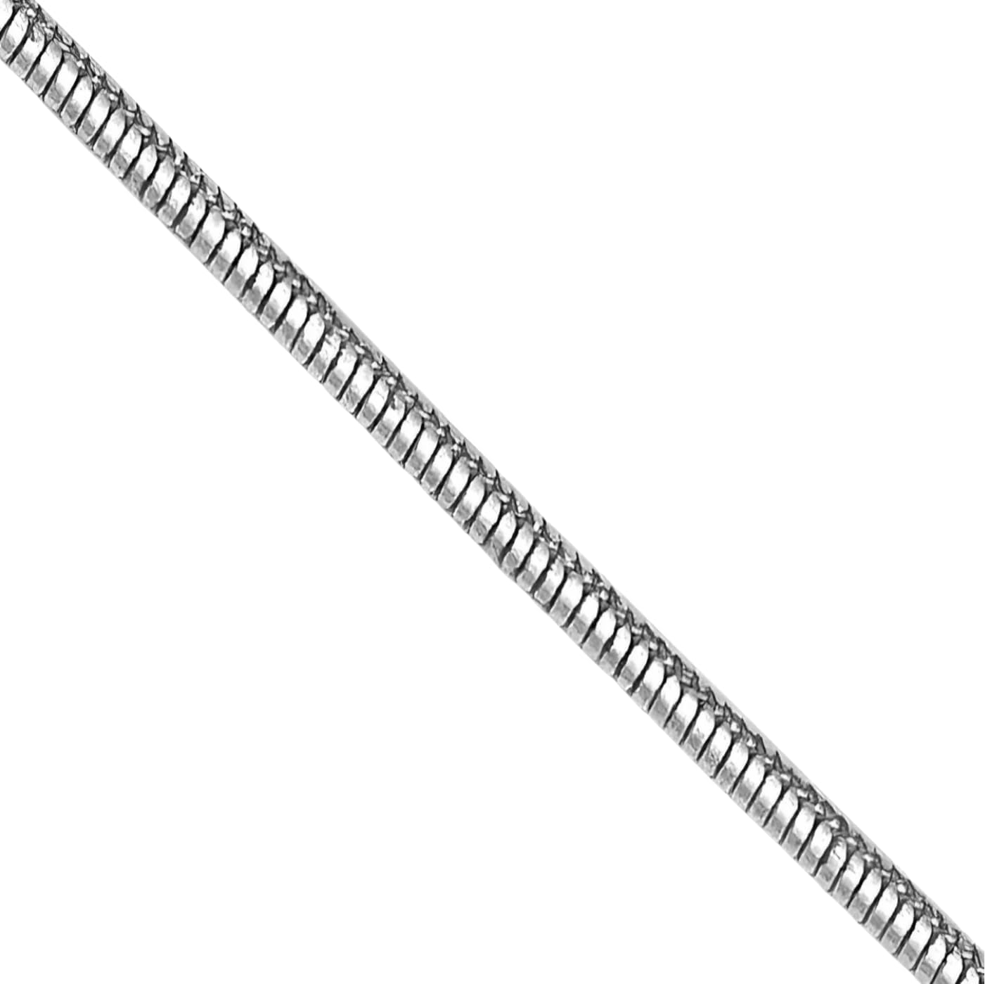 IceCarats 14K Solid White Gold Round 0.8mm Dainty Snake Chain Necklace Polished