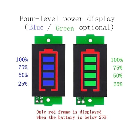 1pcs Lithium Battery Capacity Indicator Module,Blue