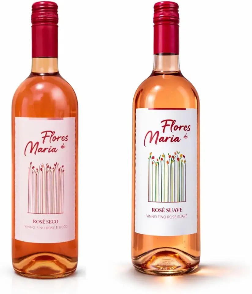 Vinho Rose Suave + Seco Flores De Maria 720Ml Kit