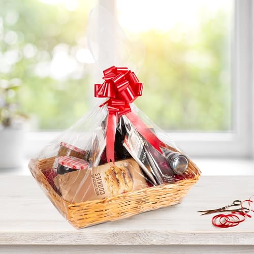 Honey Wicker Basket For Hampers Make You Own Gift Hamper Kit Birthday Christening Wedding Christmas Gifts Hampers (Blue) - Image 3