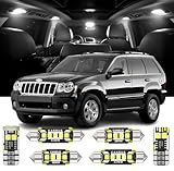 AENVTOL 14 Pieces Interior LED Lights Replacement for Jeep Grand Cherokee WJ WK 1999-2010 White LED Interior Bulb with Install Tool