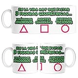  Taza Parodia del Calamar con Frase Divertida de Las Tres Figuras geométricas triángulo Cuadrado círculo - Plástico