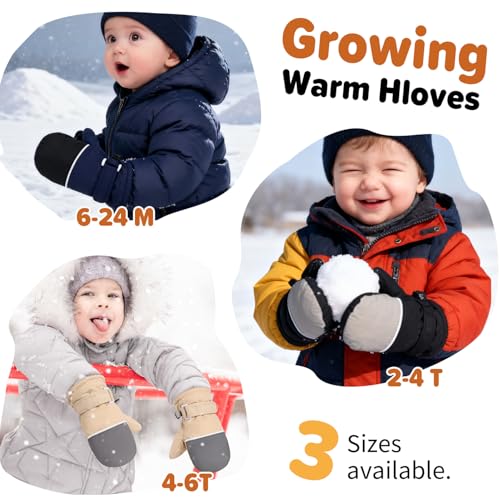 Weradau Fleece Lined Mittens for Baby Boys Girls,Baby Toddler Little Kids Winter Gloves Mittens for Children 6-24 Months