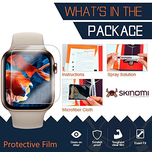 Skinomi Techskin [6-Pack] (Slim Design) Clear Screen Protector For Apple Watch Series 4 (40Mm) Anti-Bubble Hd Tpu Film #TOP1