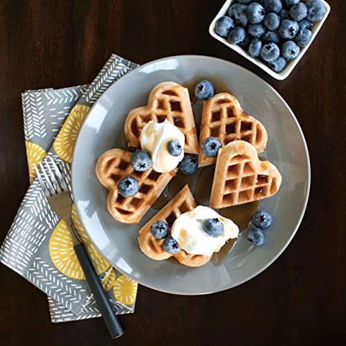 Nordic Ware 01705 Sweetheart Waffler, Cast-Aluminium Pan, Heart Shaped, Mini Waffle Maker, Black Five 3.5 Inch Cavities #TOP4