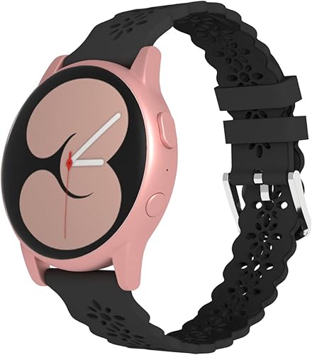 Ginkgonut Correa de silicona de encaje de 0.787in compatible con Samsung Galaxy Watch 4 de 1.575in 1.732in, Watch 3 de 1.61 pulgadas, Active 2
