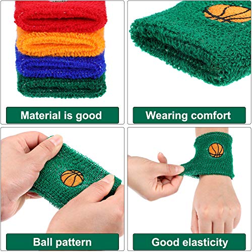 Gejoy 16 Pieces Sports Wristbands Wrist Sweatbands Children Sweat Bands For Kids Soccer Baseball Football Basketball Sports #TOP2