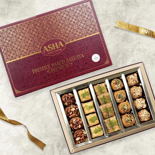 Image of ASHA SWEET CENTER Baklava Assorted Sweets 500 Gram | Premium Sweets Perfect For Gifting And Snacking | Turkish Delight Made With Fresh Ingredients