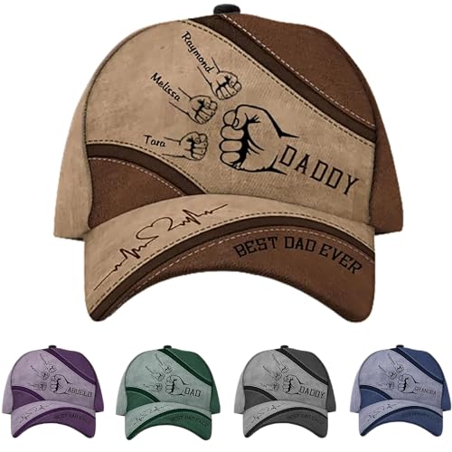 Custom Best Daddy Fist Bump Cap, Daddy Cap, Best Daddy Ever Cap, Best Daddy Ever Hat, Personalized Father's Day Hat Gifts for Daddy, Cap with Daddy's Name and Kid's Names, Daddy's Team