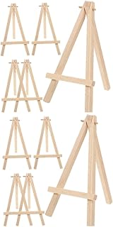VILLCASE 10 pcs game card holder small plate holder wood display easel small triangle easels wooden triangle easel collapsible table Wood Tripod Easel Stand student basketball photo frame