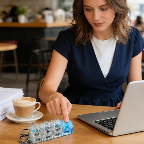 2Pcs Tastatur Fidget,Transparente Mini-Antistress-Tastatur Schlüsselanhänger,Fidget Tastatur 4-Tasten Design Bunter Ausstrahlen,Clicker Stressabbau Schlüsselanhänger für Lindert Angstzustände