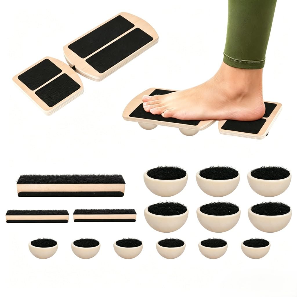 Festes Holz-Knöchelbrett Fußstrecker, Gleichgewichtstrainer & Balanceboard, Haltungskorrektur-Trainer, Ideal für Stabilisierung, Ballett und Übungen