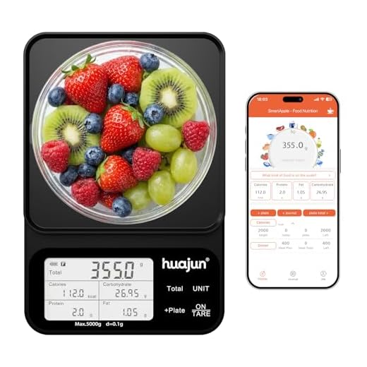 Báscula Cocina Digital con Cálculo de Nutrición, 5 kg/0,1 g, Báscula de Cocina Bluetooth con pantalla LCD, App Smart Scale con 30 Nutrientes, Báscula Nutricional para Dieta, Fitness, Cocina