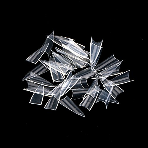 Generic 500Pcs Stilettos Sharp Nail Art Acrylic False Tip White/Clear/Natural for Choose (Clear color)­
