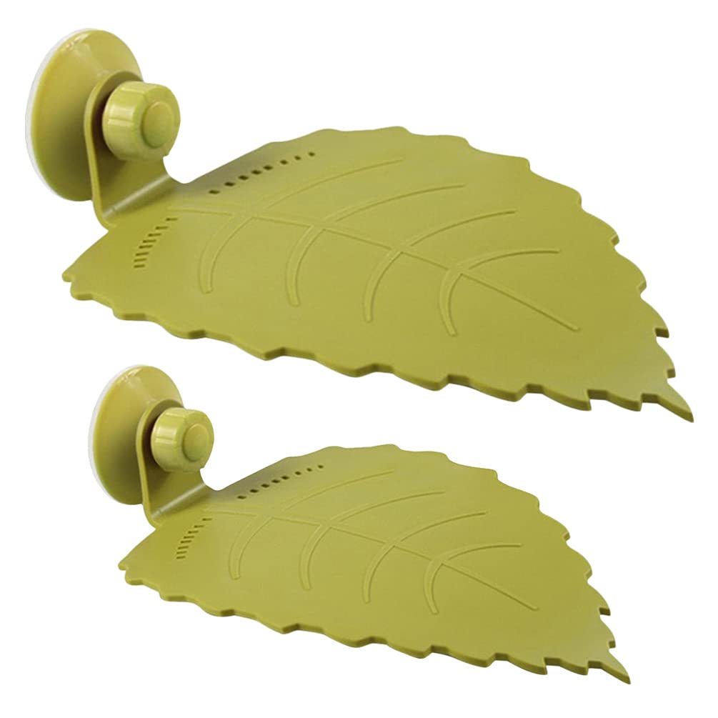 POPETPOP Fish Tank Decoration 2pcs Leaf Shaped Turtle Basking Platform Turtle Tank Platform Aquarium Animal Sink Wharf Reptile Habitat Climbing Shelf Turtle Tank Dock Decor and Reptiles