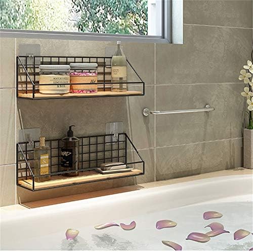 Sziqiqi Floating Shelves Black Wooden Wall Mounted Floating Shelf Set of 3 Rustic Shelves for Bathroom Kitchen Wall Storage Unit Display Racks Shelves Organizer, with Crossbar