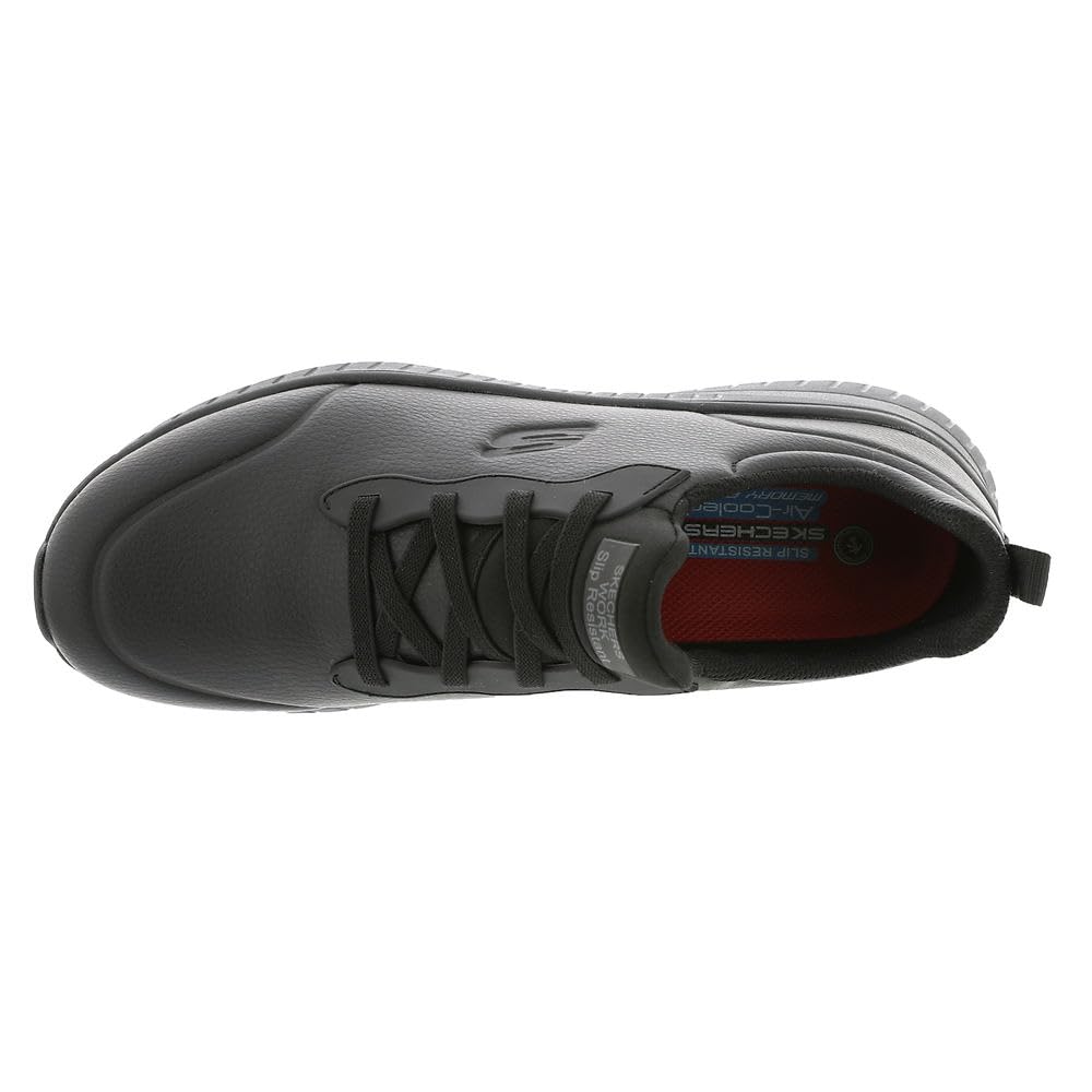 Skechers Women's Squad Chaos SR Rodey Bungee Slip On Health Care Professional Shoe, Black, 8.5