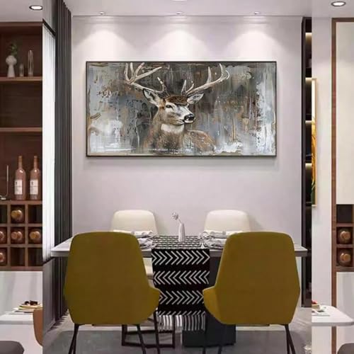 Toile cerf rétro 30x60 cm sans cadre pour décoration murale élégante