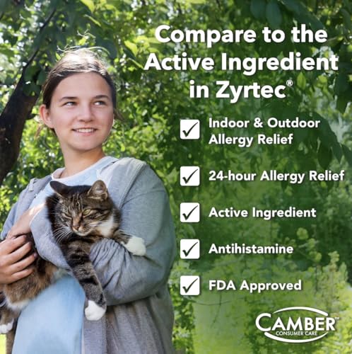 Camber Cetirizine HCI 10mg Tablets, 24-Hour Allergy Relief, Allergy Medication - 100 Count - Thumbnail 2