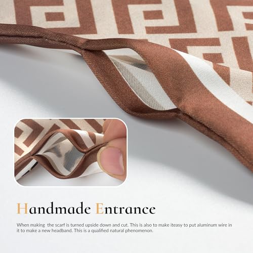 Neck Scarves For Women 27.6"x 5.9" Neck and Shoulder Accessories - Printed Fashion Silky Thin Satin Headscarf2