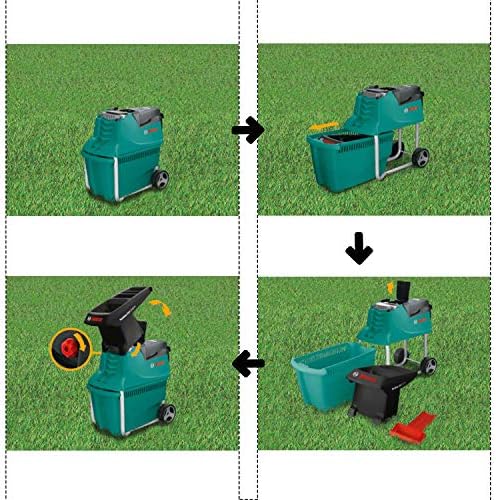 Bosch Garden Shredder AXT 25 TC (2500 W, Plunger for Trimmed Material, 53-litre Collection Box, Material Throughput: 230 kg/h, Max. Cutting Capacity: Dia. 45 mm, in Carton Packaging)