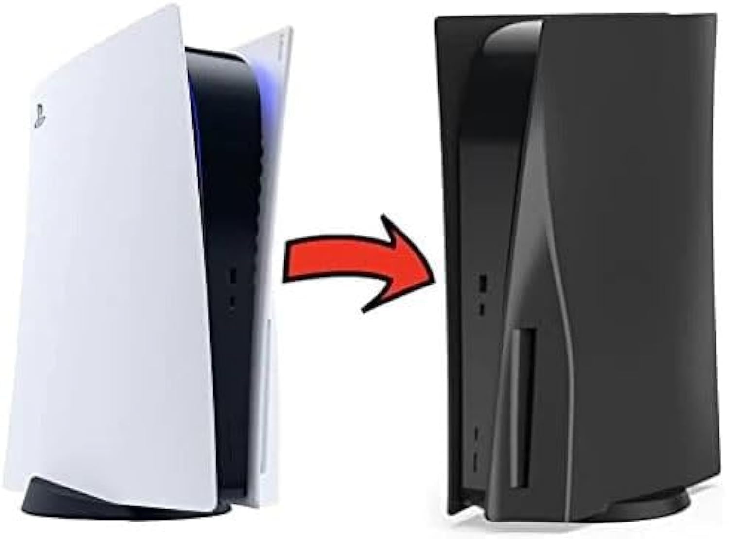 HowseHold Plates for PS5 Playstation Disc Edition, Replacement Black Faceplates Covers for Disc Edition Console Skin Shell Side Plates