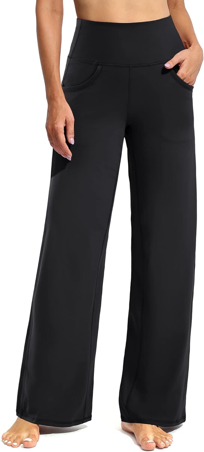 Promover 28" Wide Leg Pants for Women Stretchy Yoga Pants with Pockets