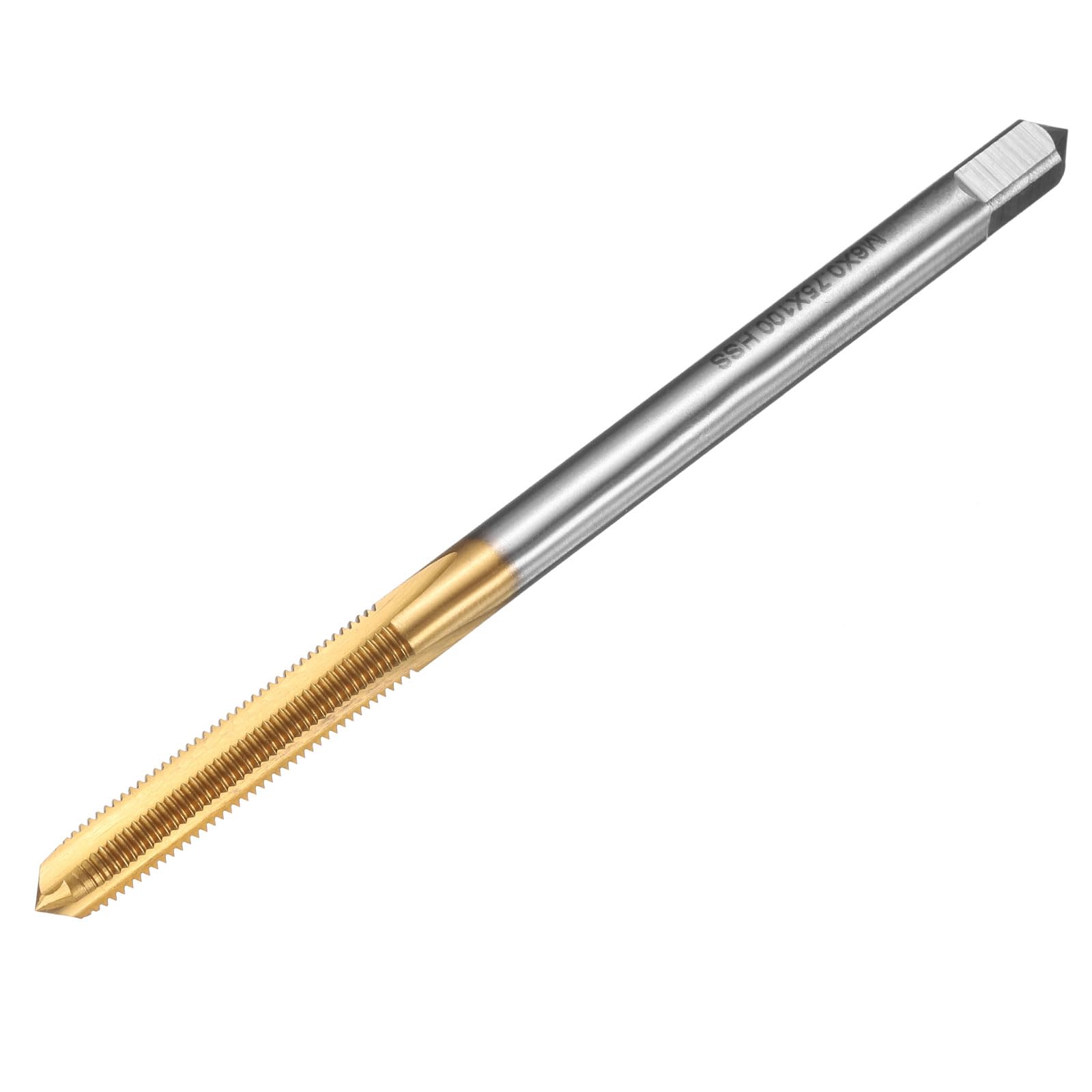 sourcing map Metric Thread Tap M6 x 0.75 H2 100mm Straight Flute Screw Thread Milling Machine Taps Threading Tapping Repair Tool