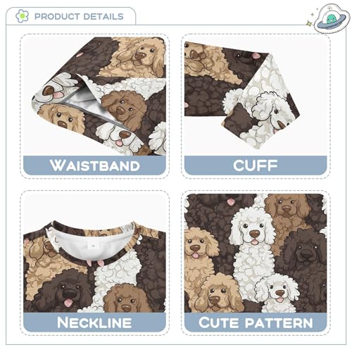 JUNZAN Poodle Vivid Cute Dogs Big Girls Sweatshirts Hoodies Crewneck Sweatshirt With Hoodie Camping 4T3