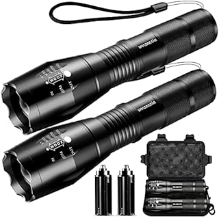 Torches LED Super Bright, Hand Torch LED Torch 1200 Lumen, Powerful Torch Battery Powered Water Resistant 5 Modes Tactical Torch for Camping Outdoors