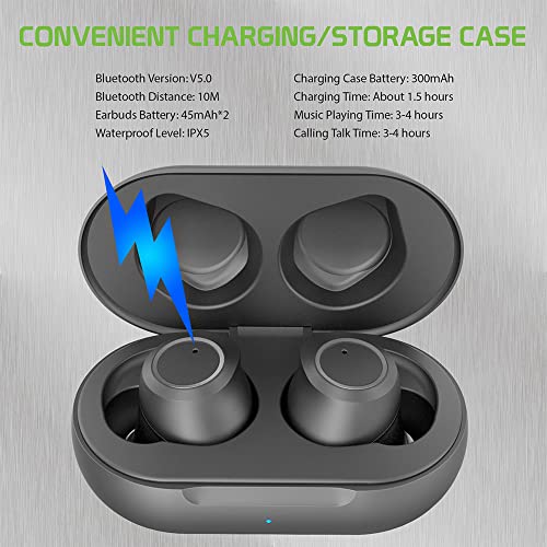 Works For Lg V60 Thinq By Cellet Wireless V5 Bluetooth Earbuds Compatible With Lg V60 Thinq With Charging Case For In Ear Headphones. (V5.0 Black) #TOP4