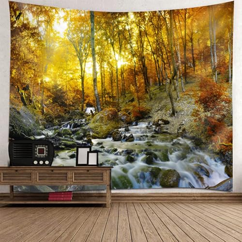 Tapisserie decoration murale automne foret moderne 140x210cm
