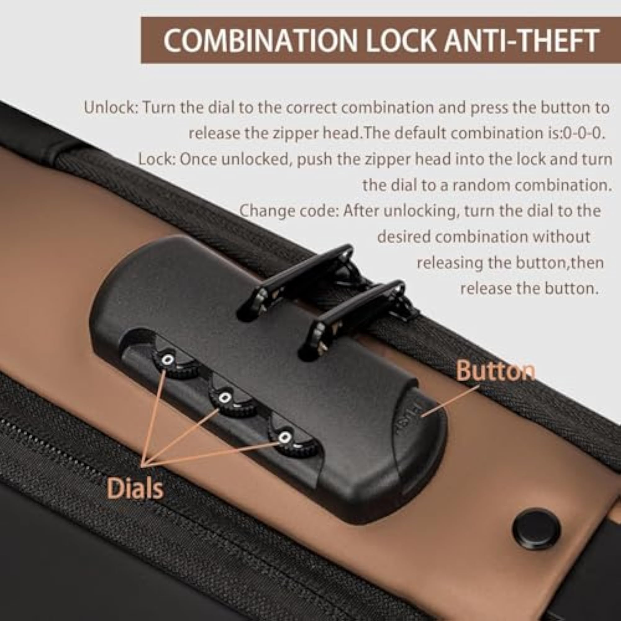 Chest Bag with Digital Lock, Stylish Design